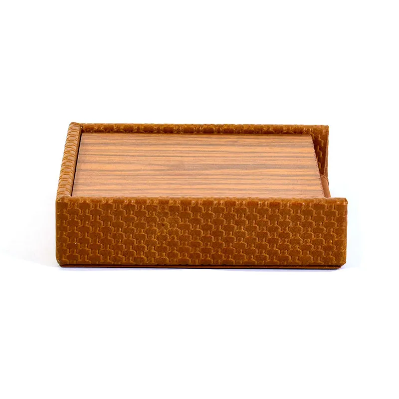 Trivox Faux Leather Coaster (Tan) - Seven Piece Set media 5