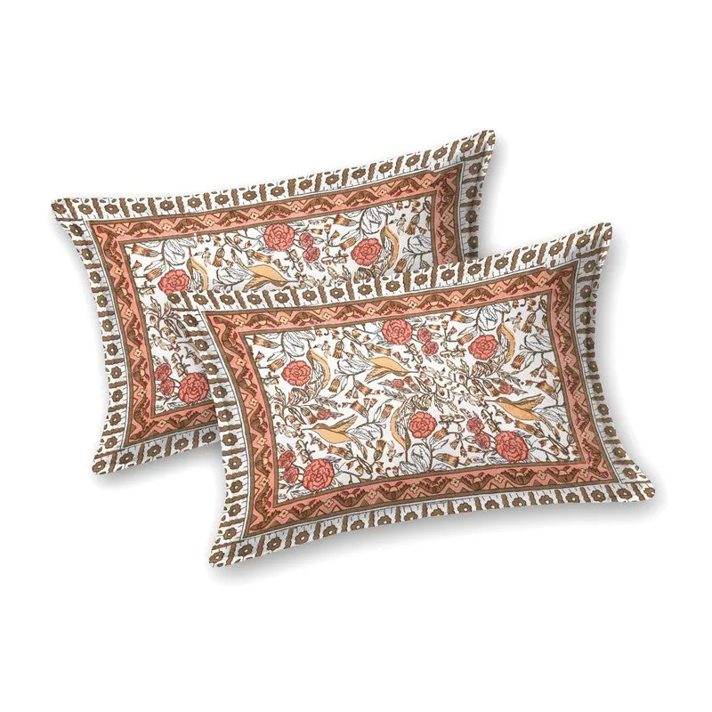 Formum Cotton Bedsheet (Rust,White) - 240 TC media 4