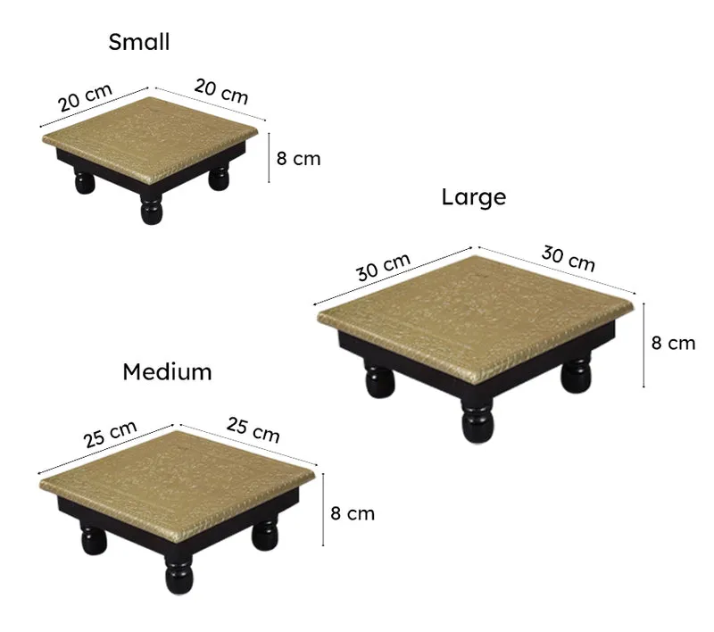 Zarokh Brass Finish Mango Wood & MDF Stool media 6