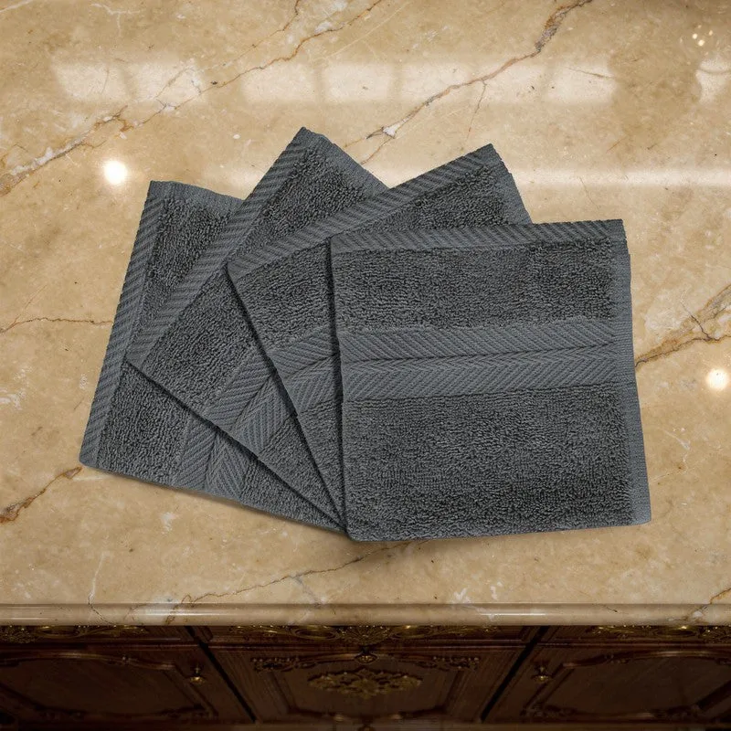 PlushAura Cotton Face Towel (Dark Grey) - Set Of Four media 5