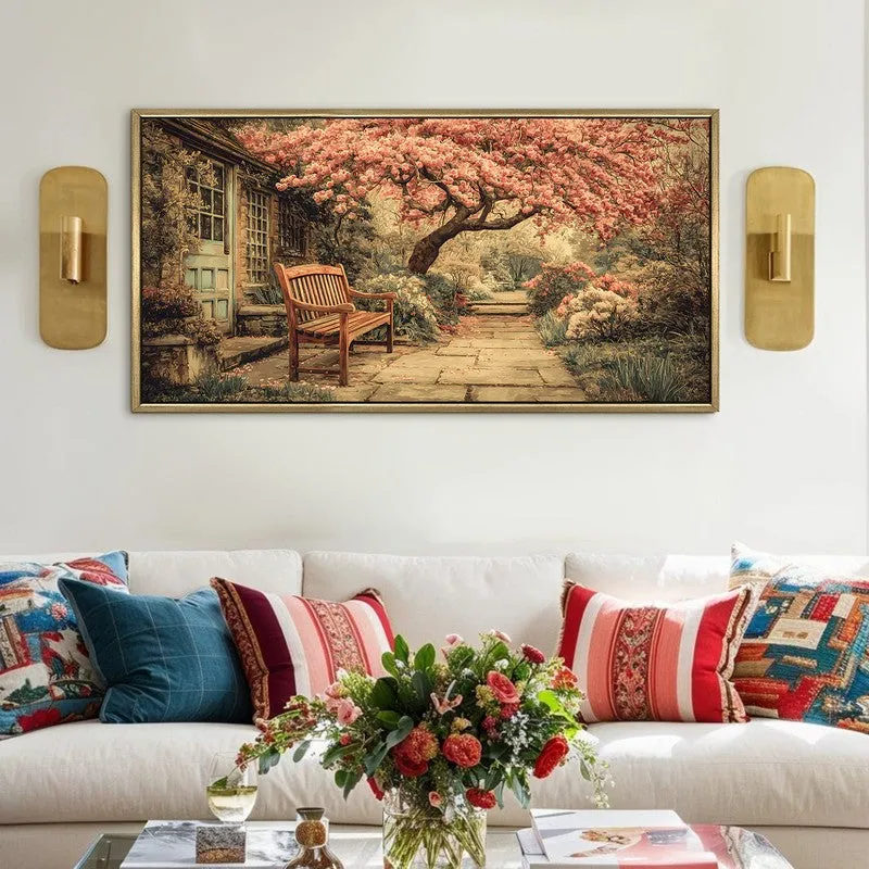 Vintage European Petal Tree Garden Seat Wall Art media 1