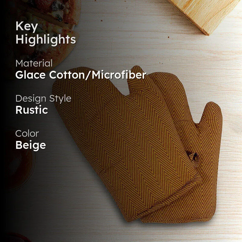 Swayam Keras Kitchen Gloves (Tan) - Set Of Two media 2