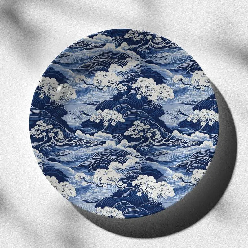 Chinese Blue Wave Wall Plate media 1