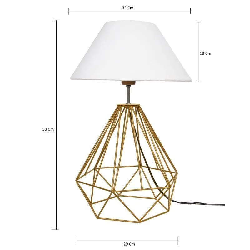 Diamond Dust Gold Fabric Table Lamp - Gold,White media 6