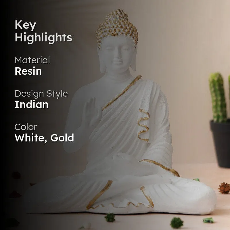 Light of Wisdom Buddha Idol - White media 2