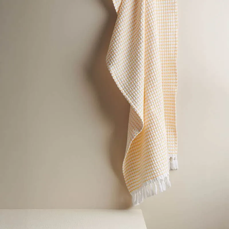 Alyssa Pebble Waffle Bath Towel - Melon media 1