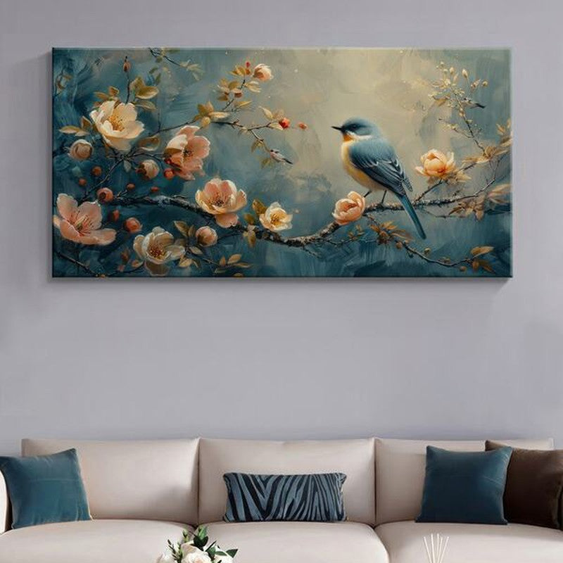 Bird and Blossoms Wall Painting