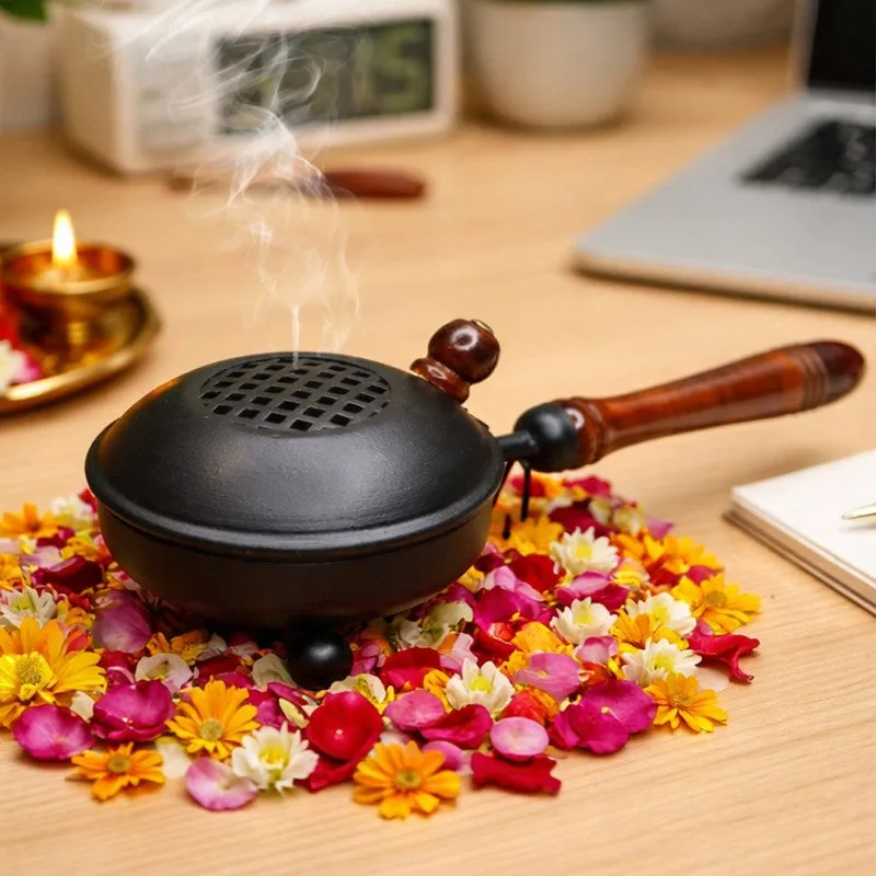 Divya Dhoop Rest Incense Holder - Black media 1