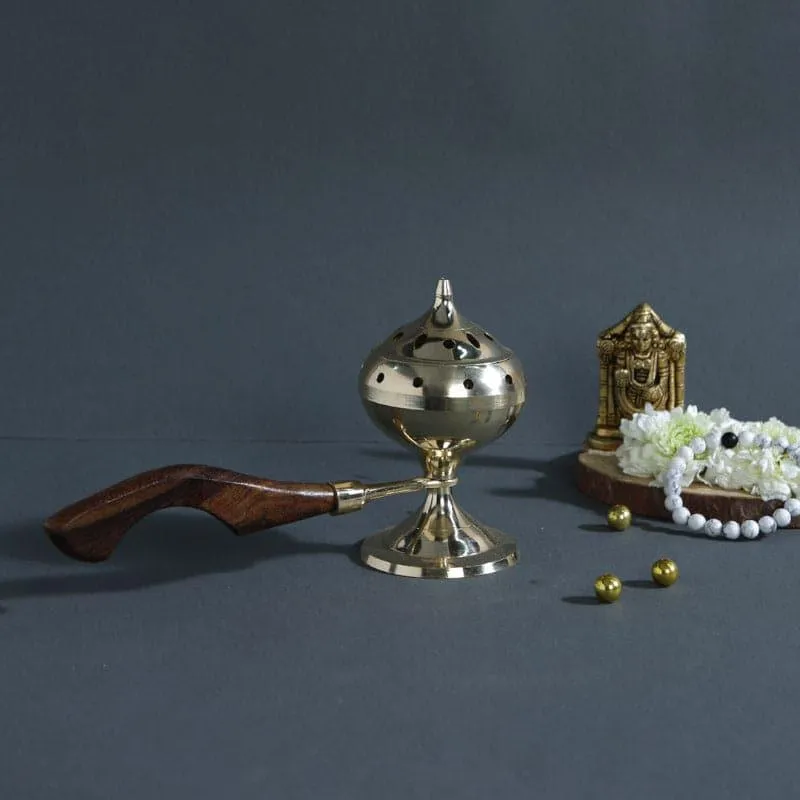 Brass Kera Loban Dhoop Holder media 1