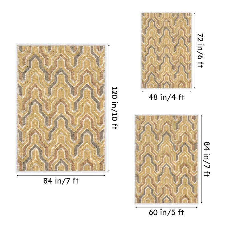 Elpis Hand Tufted Geometric Wool & Nylon Carpet - Yellow media 15