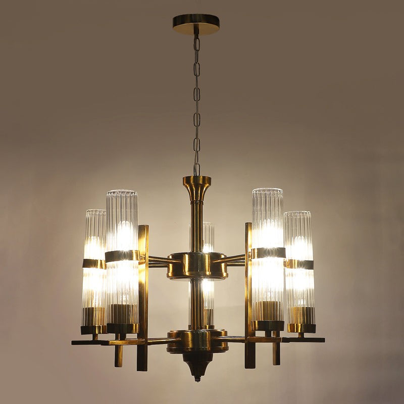 Candile Iron and Glass Clustered Chandelier - Gold media 6