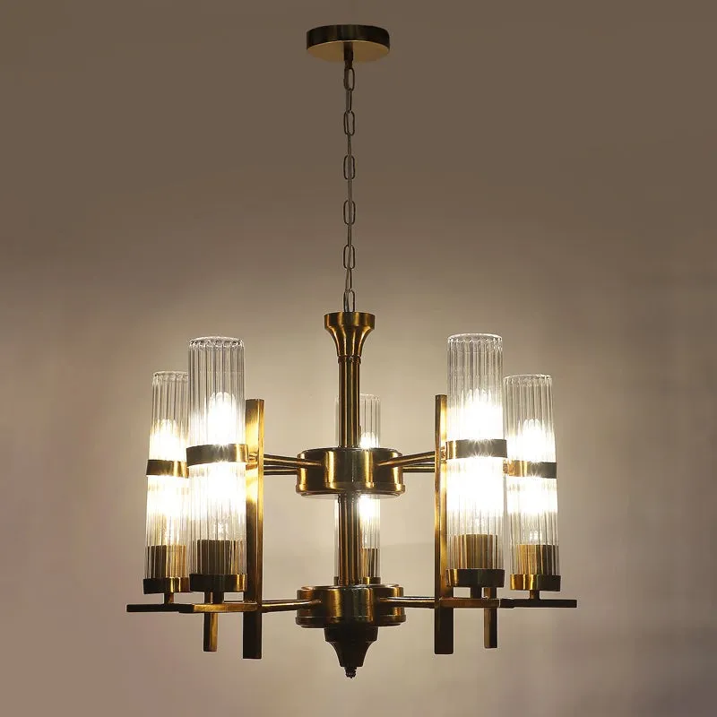 Candile Iron and Glass Clustered Chandelier - Gold media 6