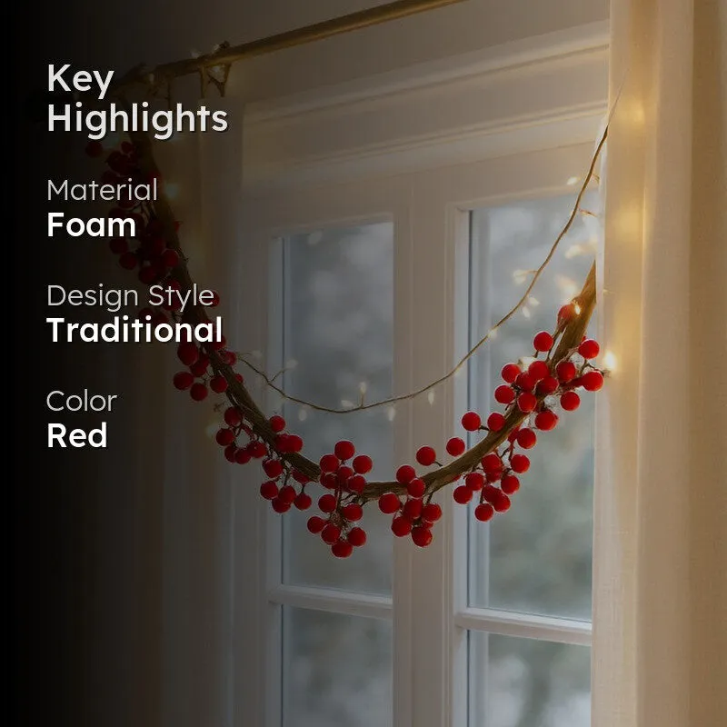 Ruby Cherry Garland Foam Christmas Ornament - Red media 2