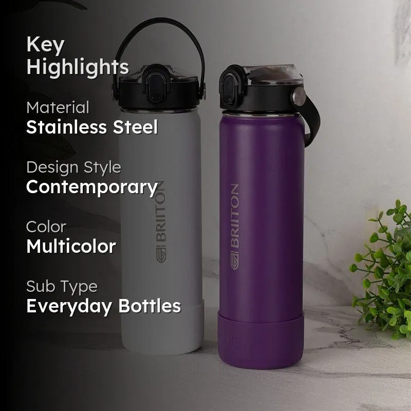 Sip Master Water Bottle (White & Purple, 750 mL Each) - Set Of Two media 2
