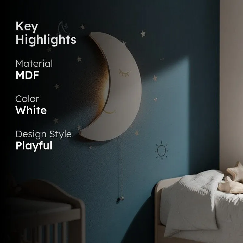 Sleepy Moon Battery Operated MDF Wall Lamp media 2