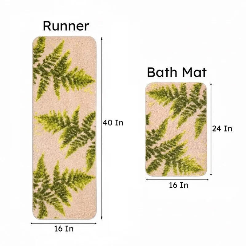 Saral Home Cedar Anti-Skid Bathmat (Beige) - Two Piece Set media 6