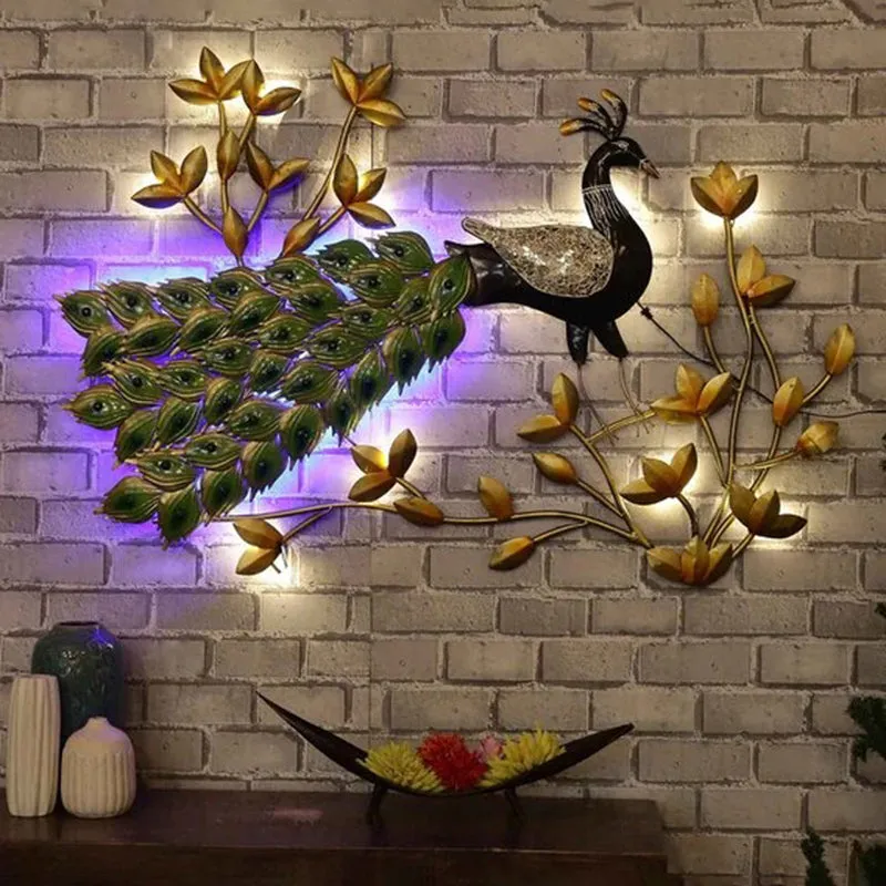 Vibrant Peacock Iron Wall Accent media 3