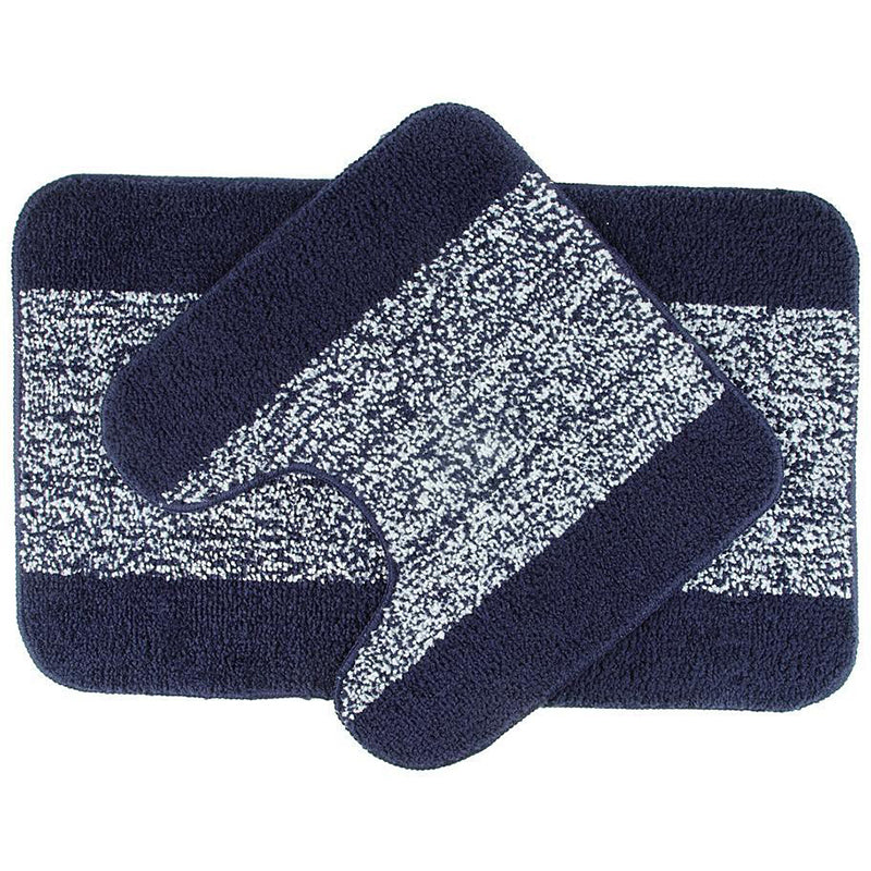 Marvis Anti Skid Bath Mat & Contour Mat (Blue)- Set of Two media 3