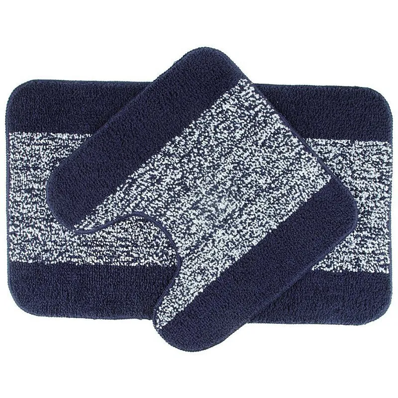 Marvis Anti Skid Bath Mat & Contour Mat (Blue)- Set of Two media 3