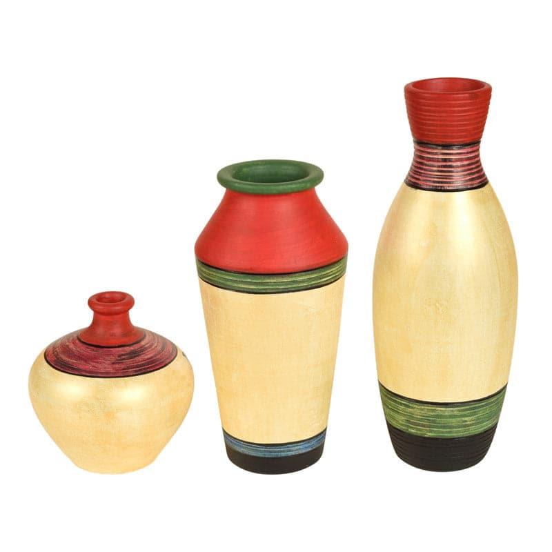 Ramatti Tribal Terracotta Vase - Set Of Three media 4