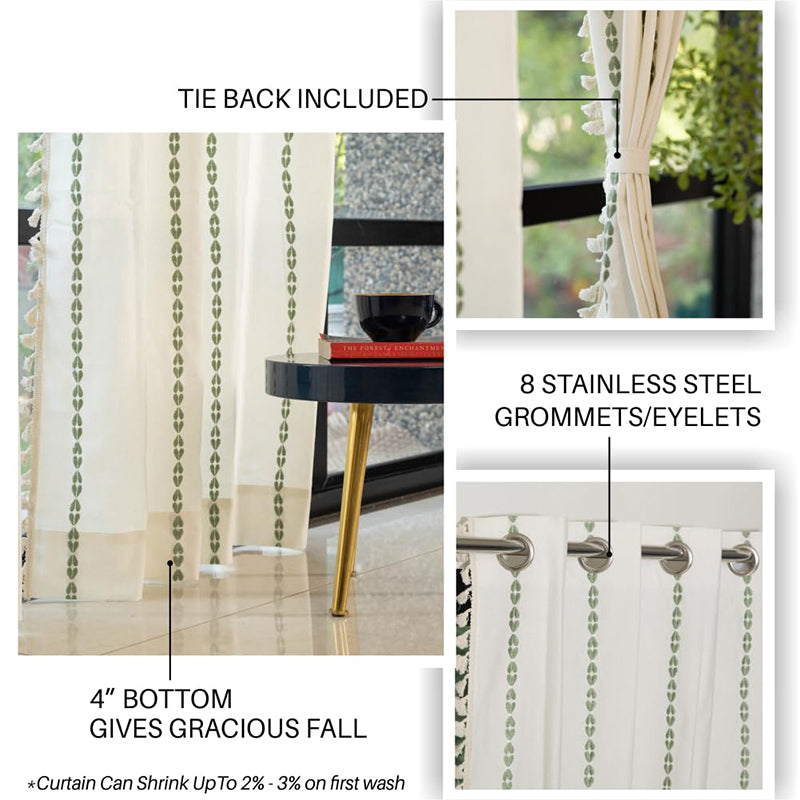 Urban Space Vintage Braid Curtain - Sage Green media 5