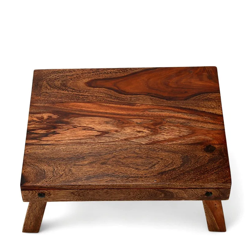 Mverox Sheesham Wooden Side & Bedside Table - Brown media 5