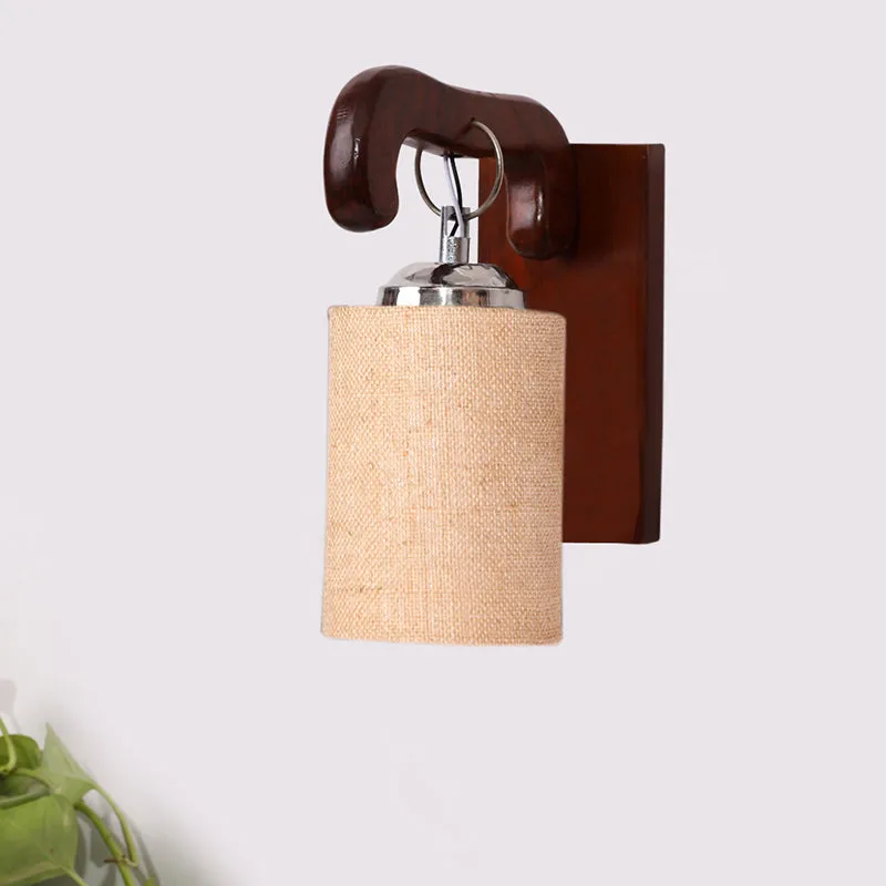 Klarion Jute & Wooden Wall Lamp - Beige media 3