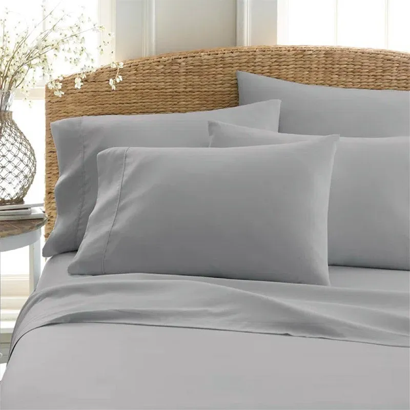 Sofia 100% Cotton Satin Weave Solid Bedsheet - Light Grey - 400 TC media 1
