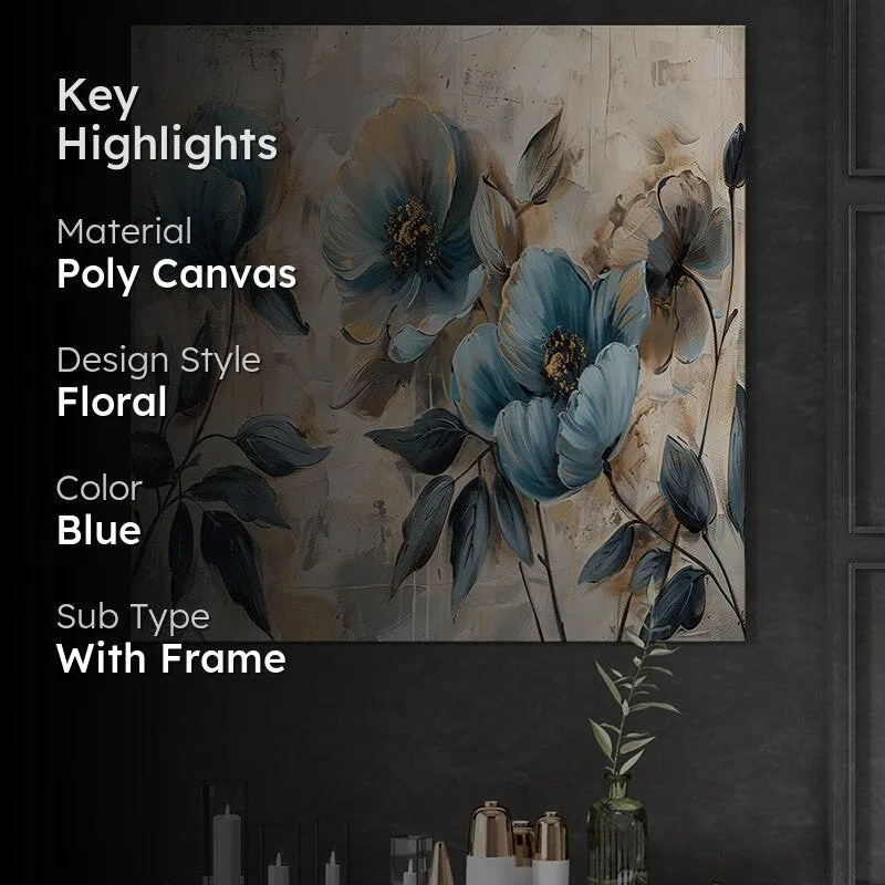 Blossoms in Blue Wall Painting media 2