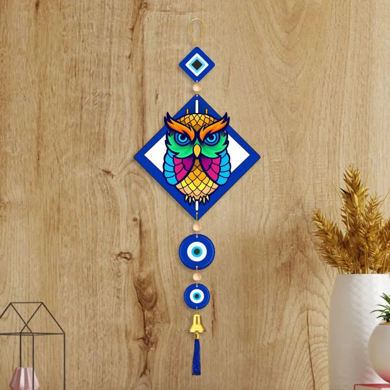 Owl Nazar Polyester & MDF Wall Hanging media 1