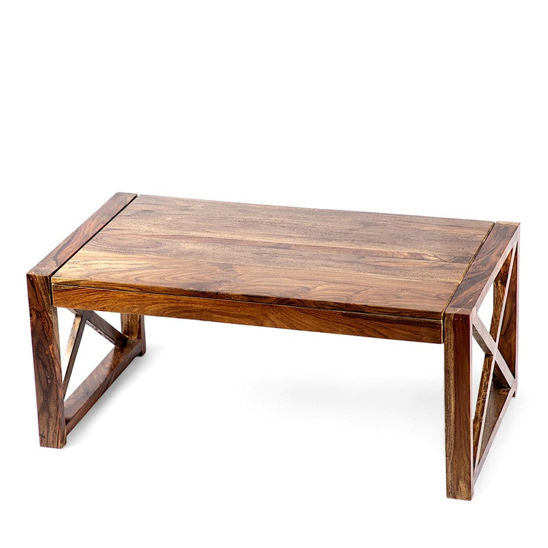 Zavro Sheesham Wooden Center Table - Brown media 5