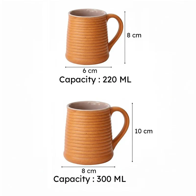 Venia Ceramic Tea Cup (220 mL Each/Rust) - Set of Two media 5