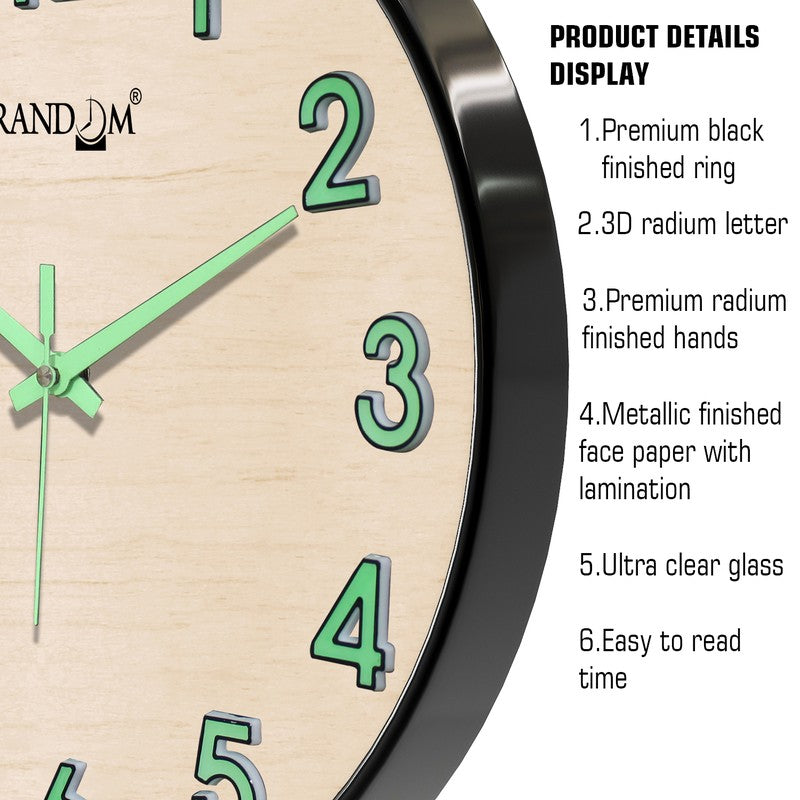 Elvric Round Modern Plastic Wall Clock - Beige media 6