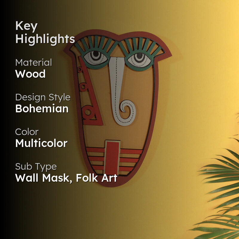 Indubhav Mask Wooden Wall Accent media 2