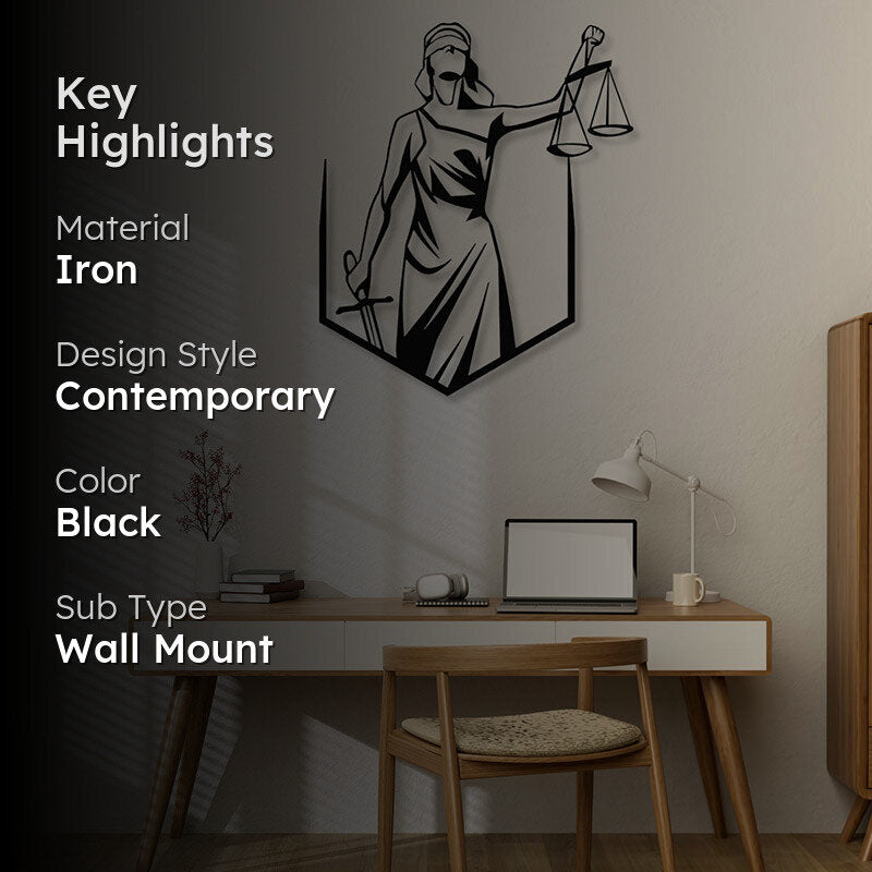 Lady Justice Black Iron Wall Accent media 2