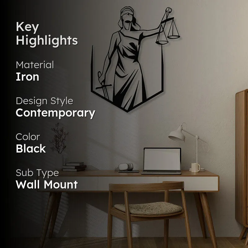 Lady Justice Black Iron Wall Accent media 2