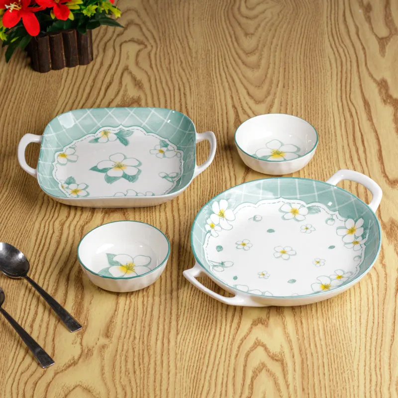 Ivory Rim Porcelain Platter - Four Piece Set media 1