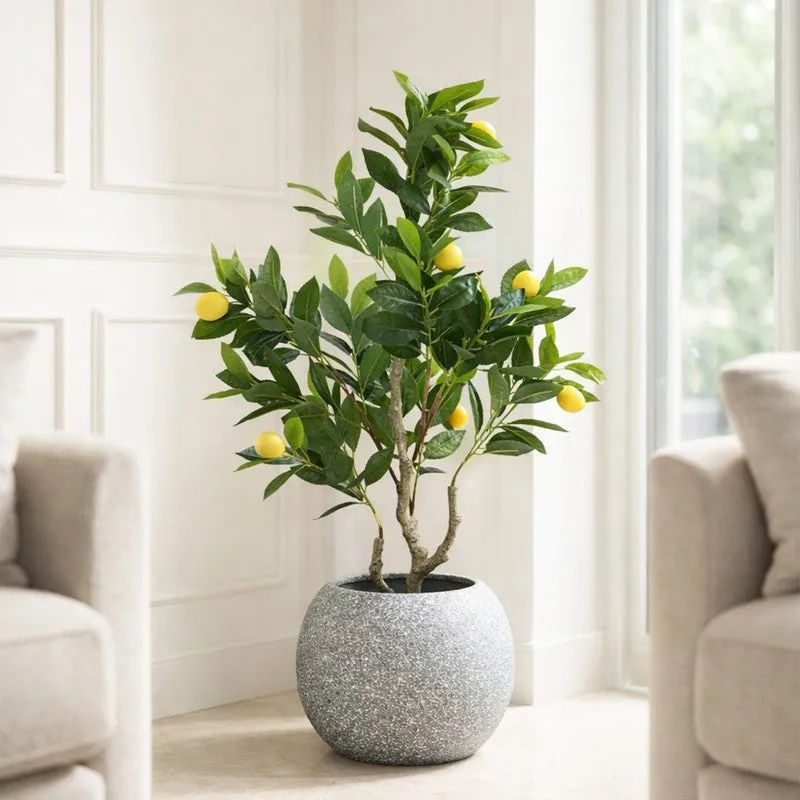 Lemon Aura Artificial Plant With Black Plastic Pot - 93 cm (3.1 ft) media 9