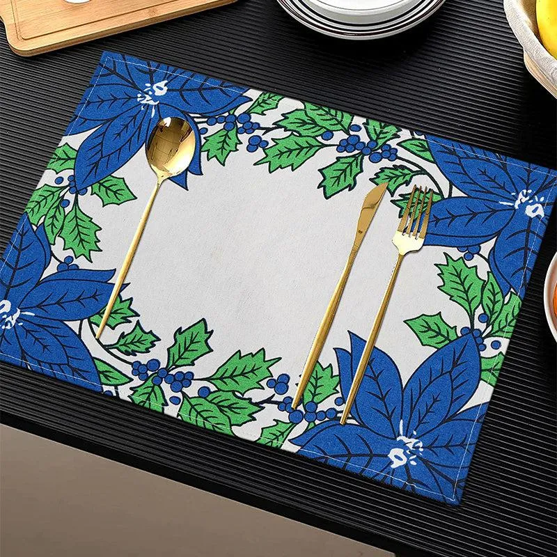 Acora Floral Placemat (Blue) - Set of Eight media 1