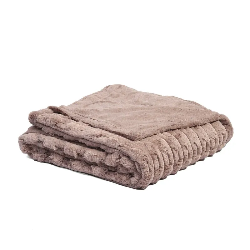 Monte Carlo Crimson Comfort Reveisible Blanket (Light Brown) - 850 GSM media 6