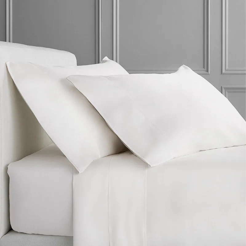 Sofia 100% Cotton Satin Weave Solid Bedsheet - White - 400 TC media 4