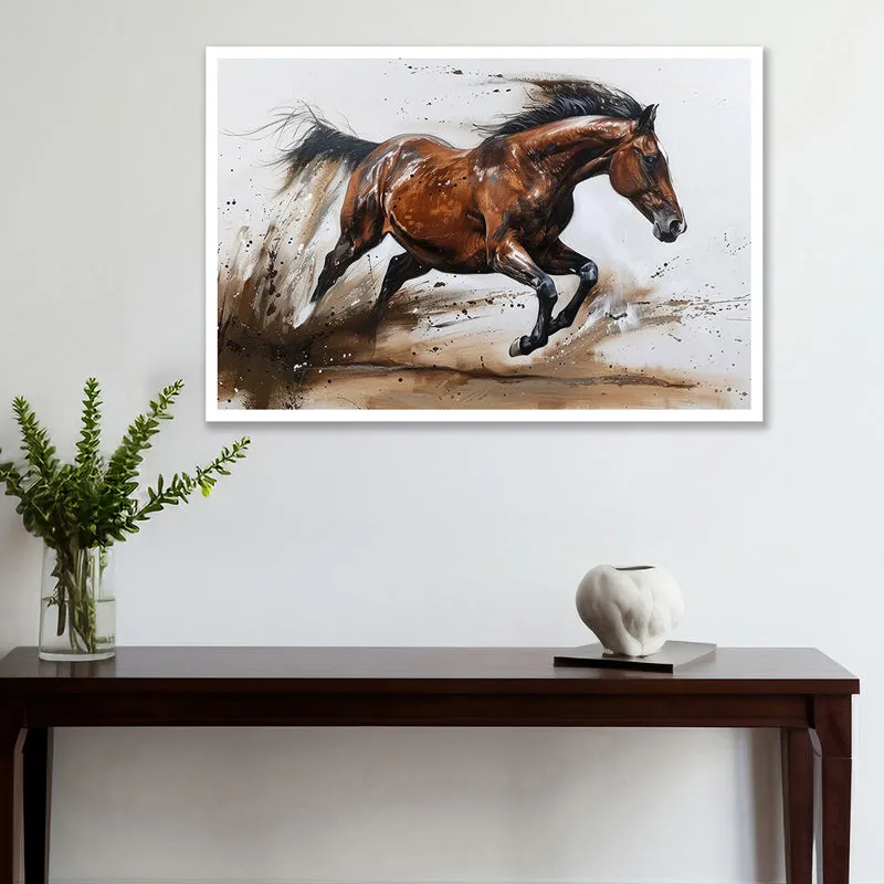 Roan Gallop Wall Art with White Frame media 1