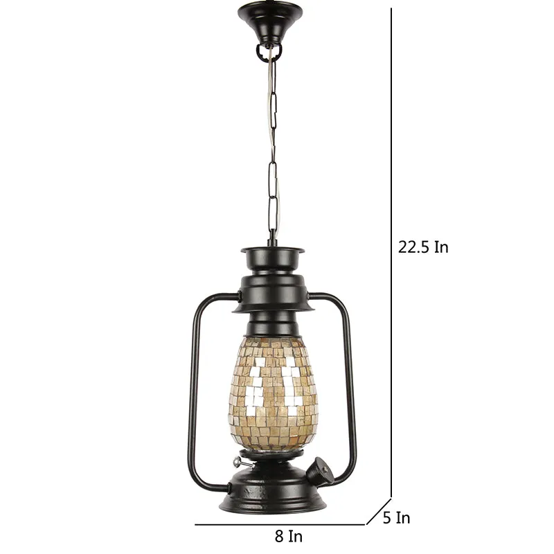 Avina Mosaic Lantern Glass Ceiling Lamp - Black media 5