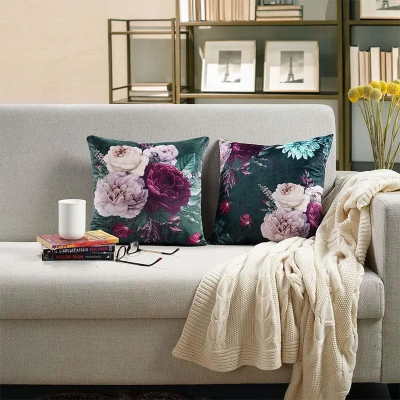 Swayam Emerald Floral Cushion Cover - Set Of Two media 1