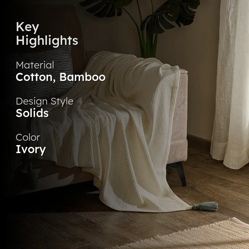 Nestlin Tassled Throw - Ivory & Grey media 2