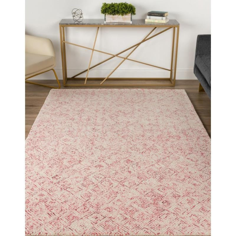 Timeless Textures Hand Tufted Wool Rug - Pink & White media 3