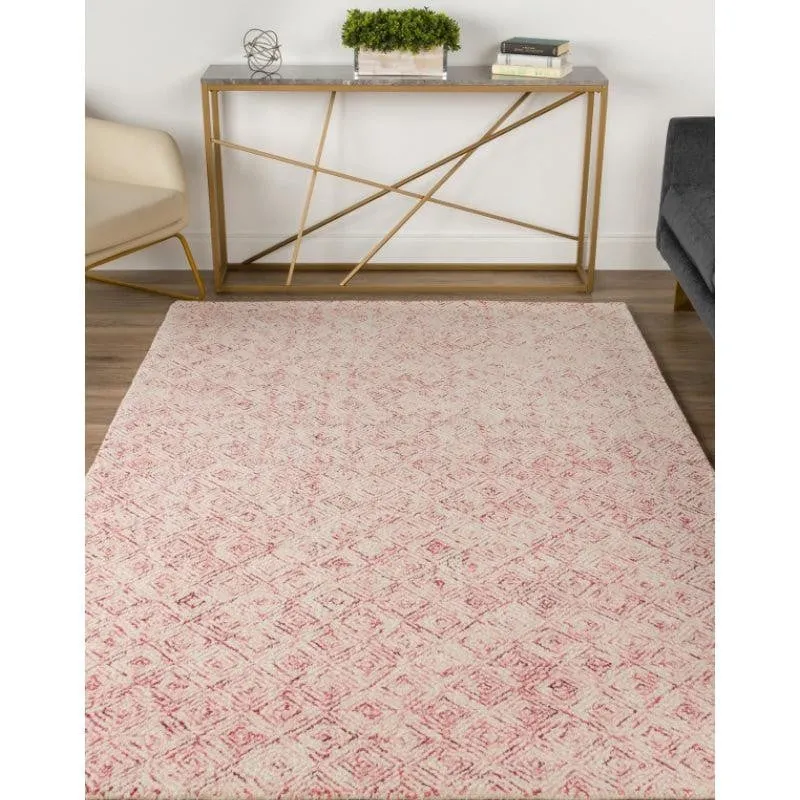 Timeless Textures Hand Tufted Wool Rug - Pink & White media 3