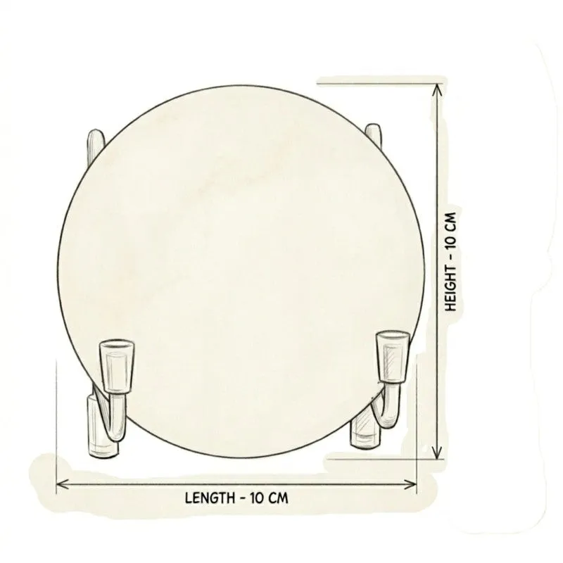 Dimension sketch of round marble showpiece on stand
