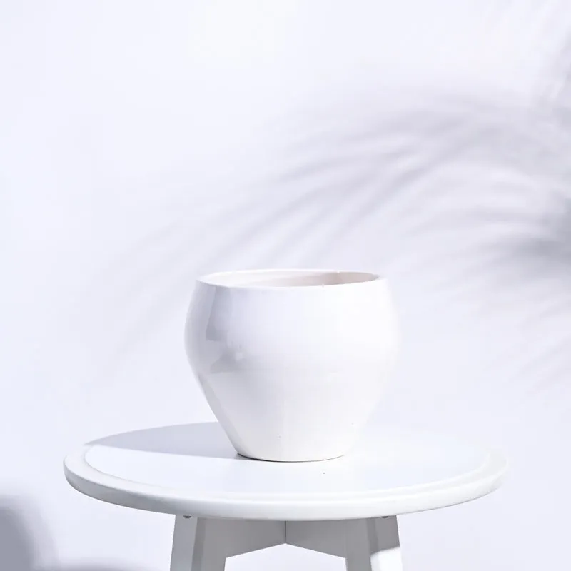 Ugaoo Apple White Ceramic Pot- Medium media 1