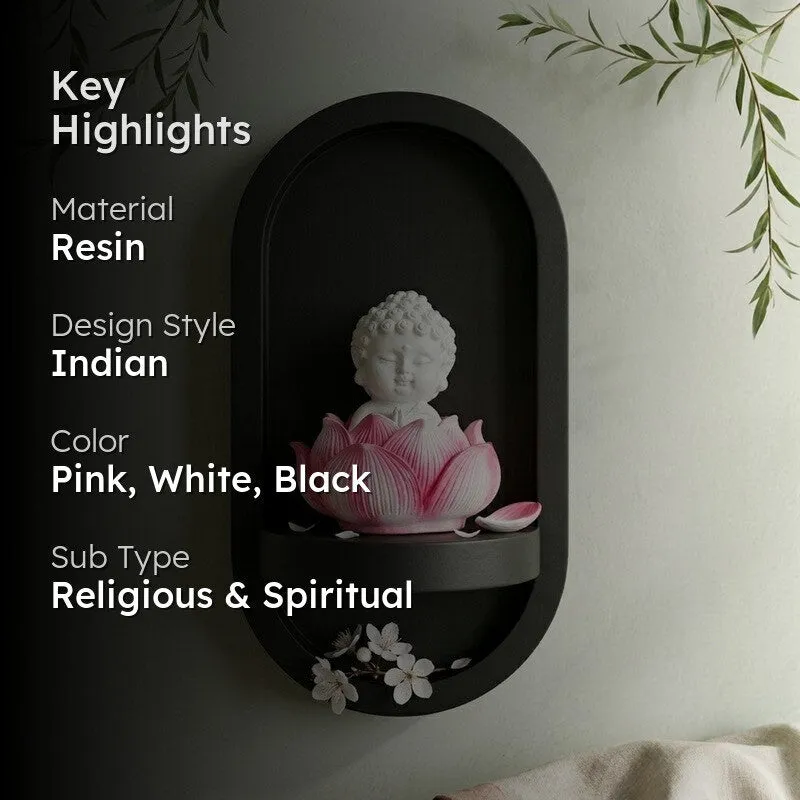 Zen Monks Resin Wall Accent - Pink media 2